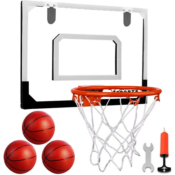 Indoor Mini Basketball Hoop Door Mount Backboard Ball Kids Small Office Port